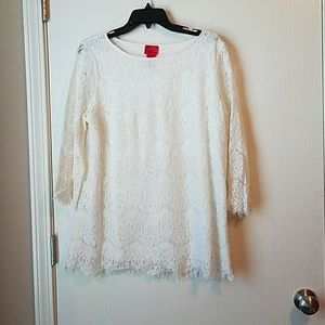 White lace tunic top